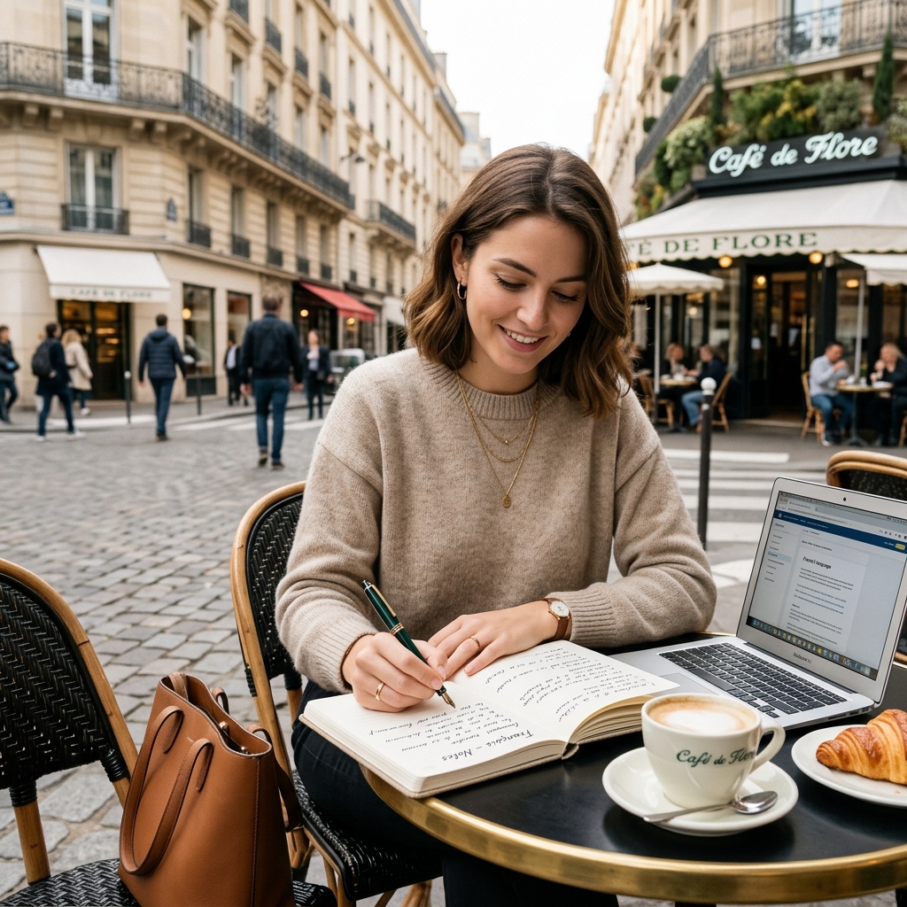 Students studying French lifestyle